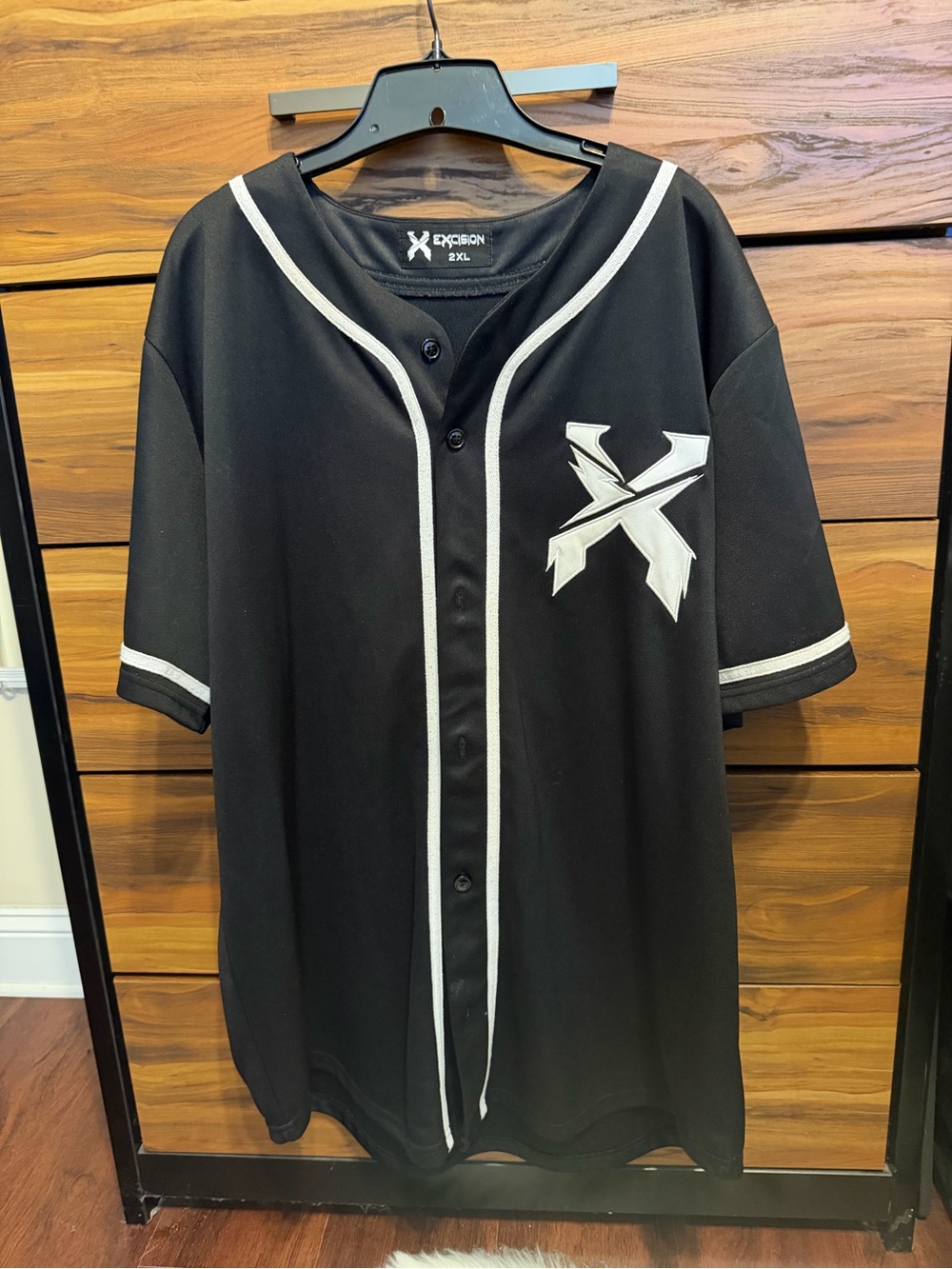 Excision Headbanger Black Baseball-Style Short Sleeve Shirt Jersey
